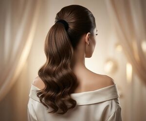 Long Wavy Wrap Around Ponytail Hair Extension 22" Chestnut Brown Never Used